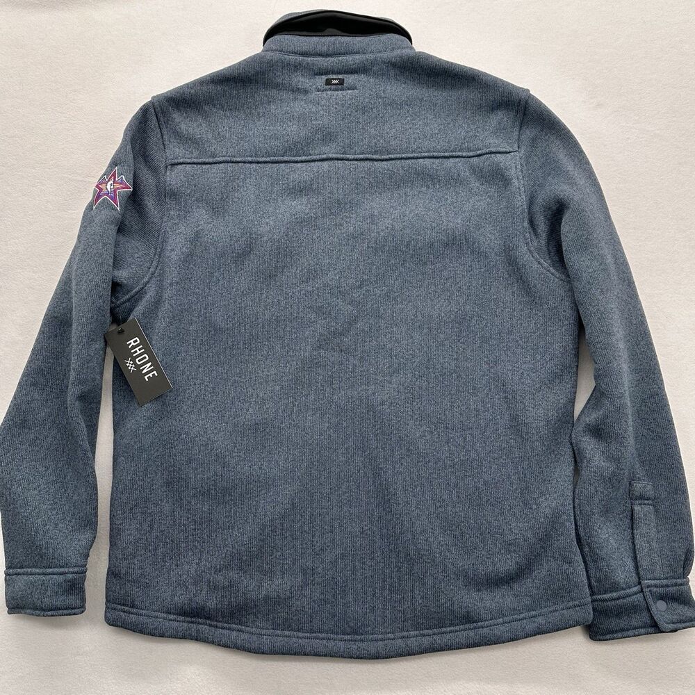 Rhone Fleece Shacket Large Shirt Jacket Indigo Blue Snap NBA All Stars $168 NWT - Picture 4 of 16